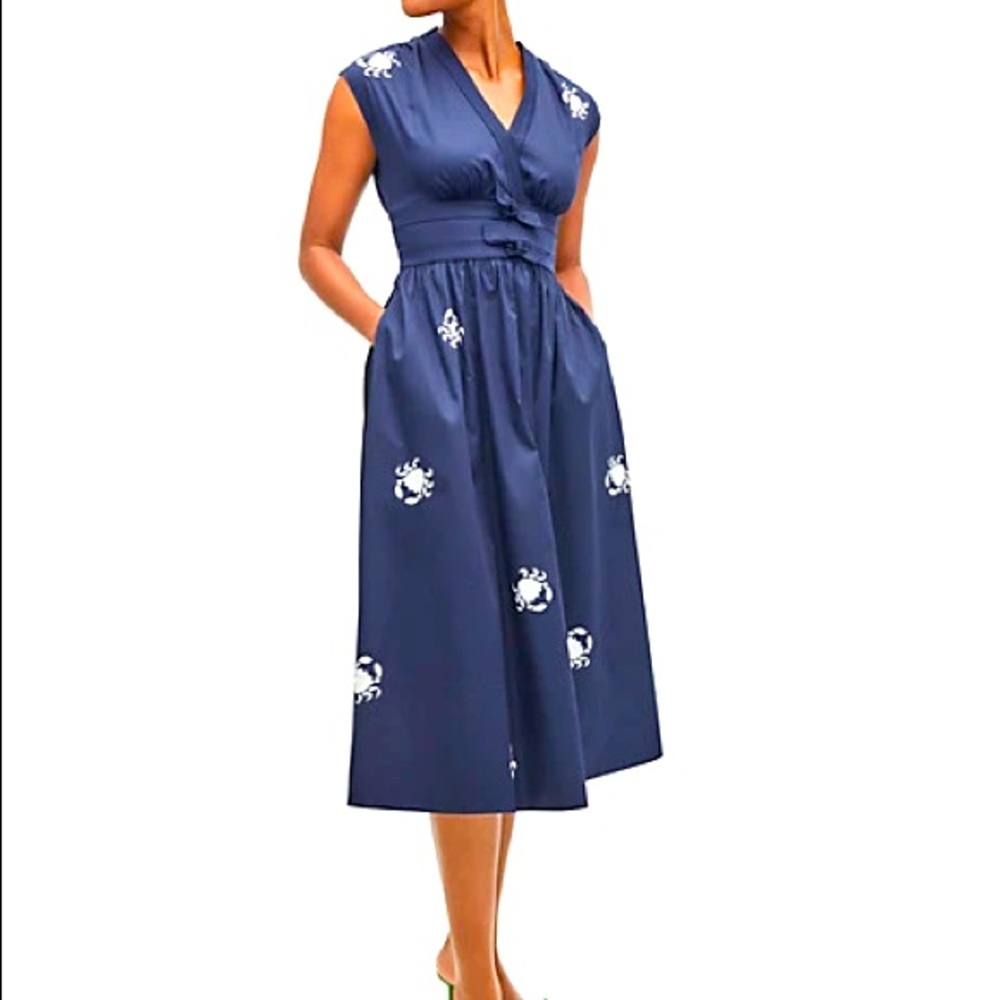 Kate Spade Snappy Poplin Bow Dress (WORN ONCE)
